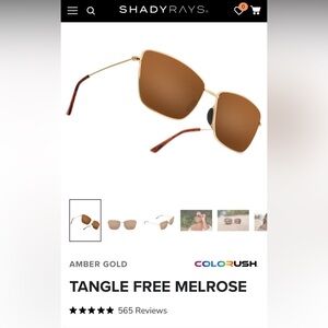Shady Rays Tangle Free Melrose Sunglasses — Amber Gold